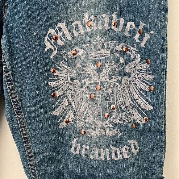 Makaveli Vintage 90 th Branded Denim Shorts Size 15 Exclusive of decoration - Picture 3 of 6